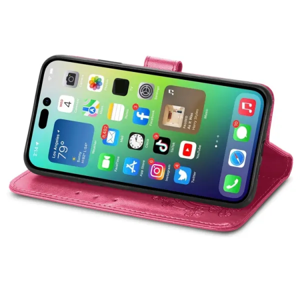 ART FLOWERS Peňaženkový kryt Apple iPhone 15 Pro Max tmavoružový