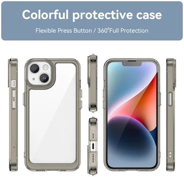 CRYSTAL Ochranný kryt Apple iPhone 15 šedý