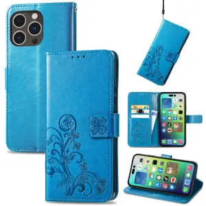 ART FLOWERS Peňaženkový kryt Apple iPhone 15 Pro Max modrý