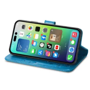 ART FLOWERS Peňaženkový kryt Apple iPhone 15 Pro Max modrý