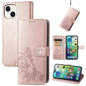 ART FLOWERS Peňaženkový kryt Apple iPhone 15 Plus svetloružový