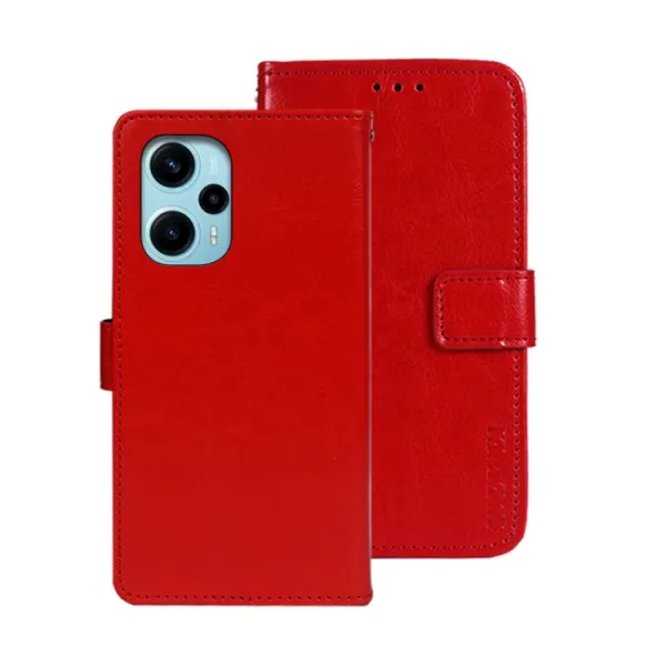IDEWEI Peňaženkový kryt Xiaomi Poco F5 červený