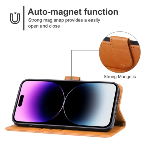 SMOOTH Peňaženkové puzdro pre Apple iPhone 15 Pro Max hnedé