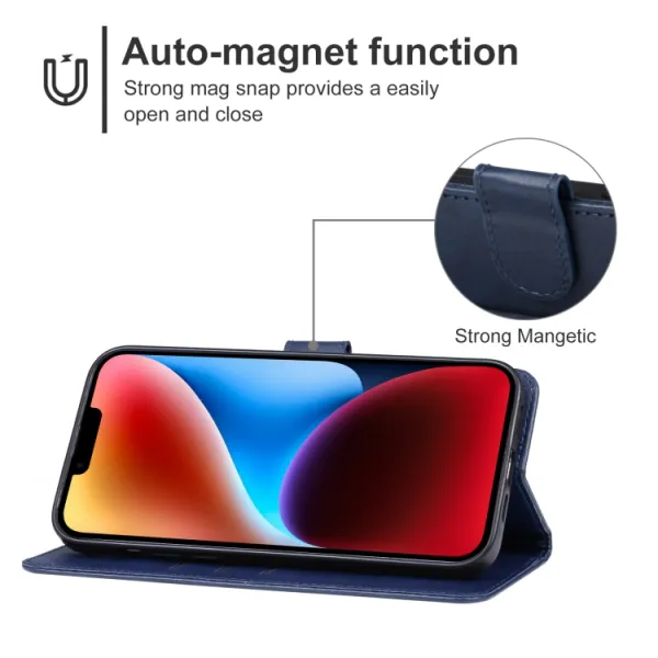 SMOOTH Peňaženkové puzdro pre Apple iPhone 15 Plus modré