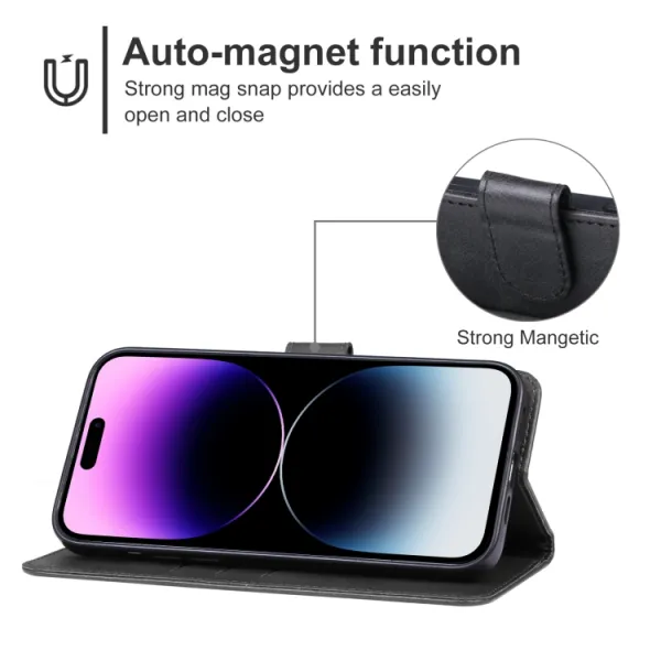 SMOOTH Peňaženkové puzdro pre Apple iPhone 15 Pro Max čierne