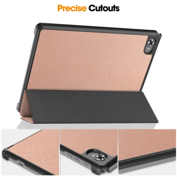 LEATHER Zaklápací kryt pre Teclast M40 Plus ružovozlatý
