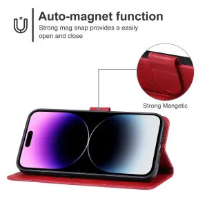 SMOOTH Peňaženkové puzdro pre Apple iPhone 15 Pro červené
