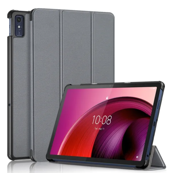 LEATHER Zaklápací kryt pre Lenovo Tab M10 5G šedý