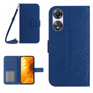 ART SUNFLOWER Peňaženkový obal pre Oppo A38 modrý