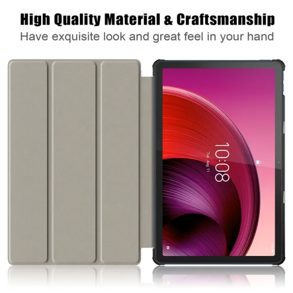 LEATHER Zaklápací kryt pre Lenovo Tab M10 5G modrý