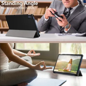 LEATHER Zaklápací kryt pre Lenovo Tab M10 5G čierny
