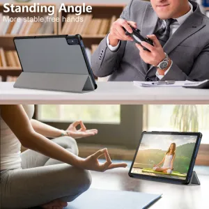 LEATHER Zaklápací kryt pre Lenovo Tab M10 5G šedý