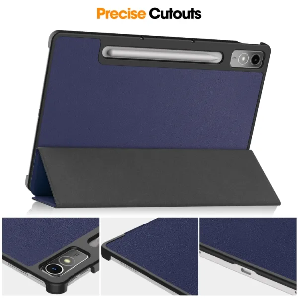 LEATHER PRO Zaklápací kryt pre Lenovo Tab P12 modrý
