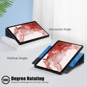 MARBLE Zaklápacie puzdro Samsung Galaxy Tab S9 modré