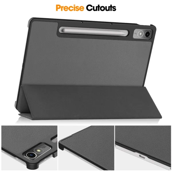 LEATHER PRO Zaklápací kryt pre Lenovo Tab P12 šedý