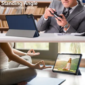LEATHER Zaklápací kryt pre Lenovo Tab M10 5G modrý