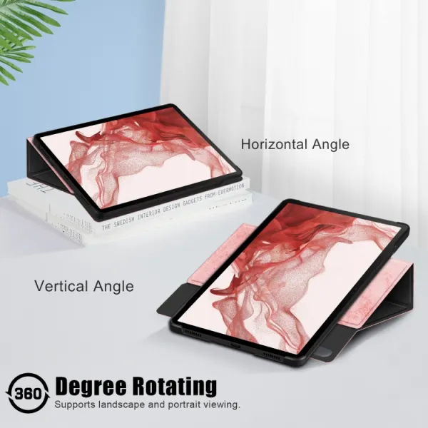 MARBLE Zaklápacie puzdro Samsung Galaxy Tab S9 ružové