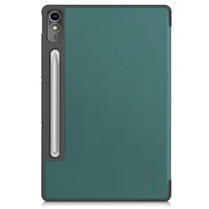 LEATHER PRO Zaklápací kryt pre Lenovo Tab P12 zelený