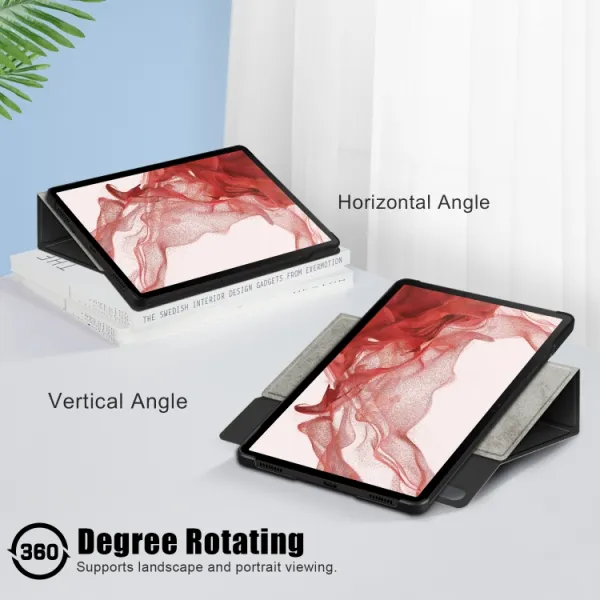 MARBLE Zaklápacie puzdro Samsung Galaxy Tab S9 šedé