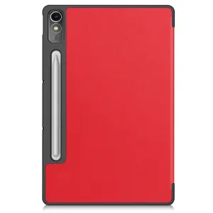 LEATHER PRO Zaklápací kryt pre Lenovo Tab P12 červený
