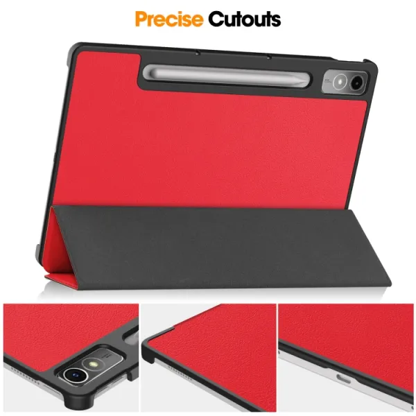 LEATHER PRO Zaklápací kryt pre Lenovo Tab P12 červený