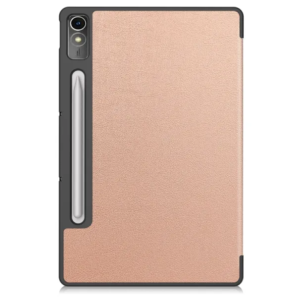 LEATHER PRO Zaklápací kryt pre Lenovo Tab P12 ružovozlatý