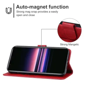 SMOOTH Peňaženkové puzdro pre Sony Xperia 5 V červené