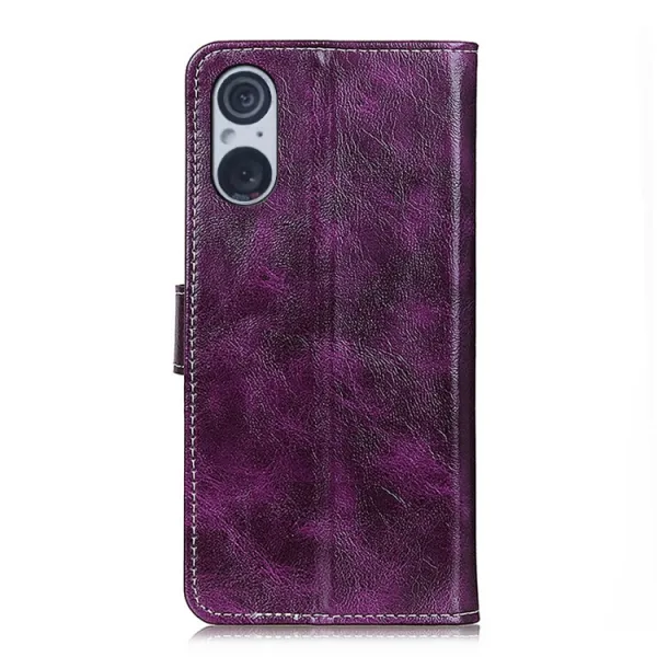 RETRO Peňaženkové puzdro Sony Xperia 5 V fialové