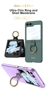 GKK CIRCLE Ochranný obal s držiakom Samsung Galaxy Z Flip5 5G strieborný