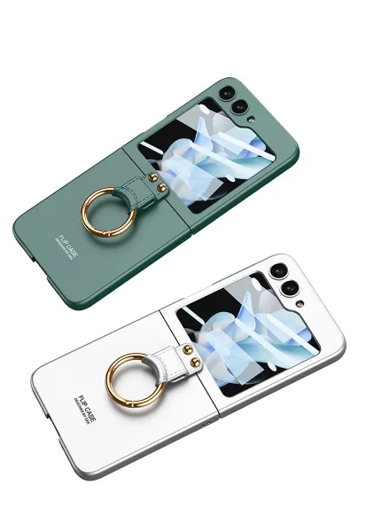 GKK CIRCLE Ochranný obal s držiakom Samsung Galaxy Z Flip5 5G strieborný