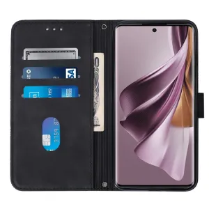 TRIANGLE Peňaženkové puzdro s remienkom Oppo Reno10 5G / Reno10 Pro 5G čierne