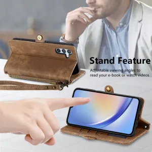 GEOM Peňaženkové puzdro pre Samsung Galaxy S23 FE 5G hnedé