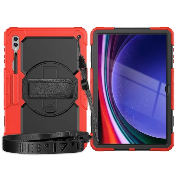 SOLID 360 Obal pre Samsung Galaxy Tab S9 Ultra / Tab S10 Ultra červený