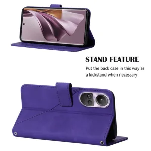 TRIANGLE Peňaženkové puzdro s remienkom Oppo Reno10 5G / Reno10 Pro 5G fialové