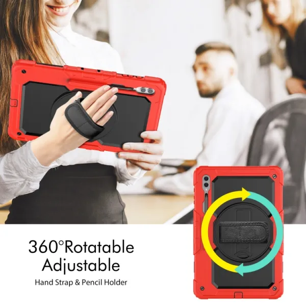 SOLID 360 Obal pre Samsung Galaxy Tab S9 Ultra / Tab S10 Ultra červený
