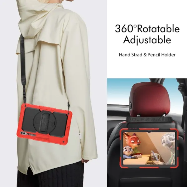 SOLID 360 Obal pre Samsung Galaxy Tab S9 Ultra / Tab S10 Ultra červený