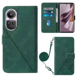 TRIANGLE Peňaženkové puzdro s remienkom Oppo Reno10 5G / Reno10 Pro 5G zelené