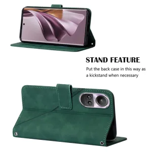 TRIANGLE Peňaženkové puzdro s remienkom Oppo Reno10 5G / Reno10 Pro 5G zelené