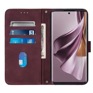 TRIANGLE Peňaženkové puzdro s remienkom Oppo Reno10 5G / Reno10 Pro 5G bordové