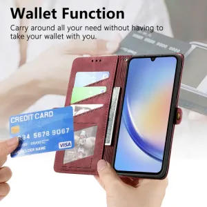 GEOM Peňaženkové puzdro pre Samsung Galaxy S23 FE 5G červené