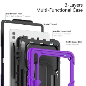 SOLID 360 Obal pre Samsung Galaxy Tab S9 Ultra / Tab S10 Ultra fialový
