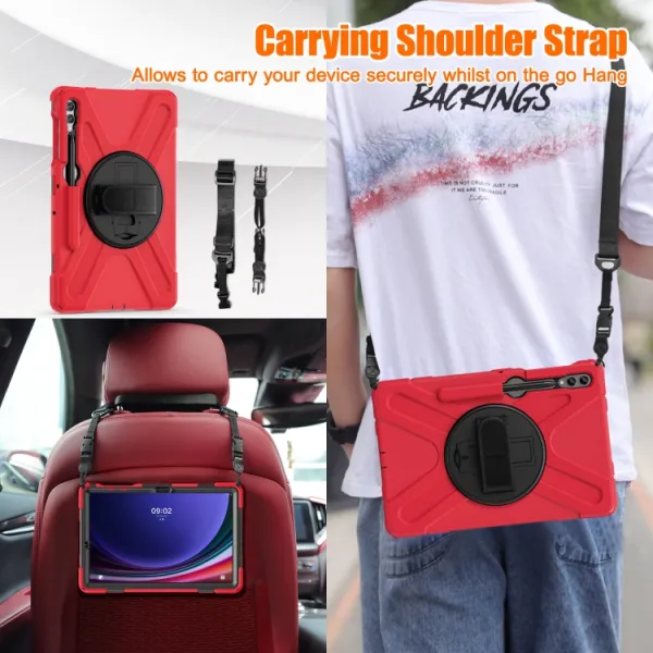 SOLID Odolný kryt pre Samsung Galaxy Tab S9+ / S10+ červený