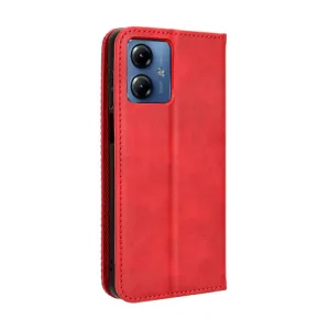 BUSINESS Peňaženkový kryt pre Motorola Moto G14 červený