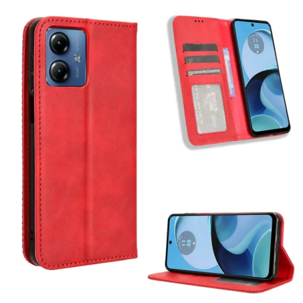 BUSINESS Peňaženkový kryt pre Motorola Moto G14 červený