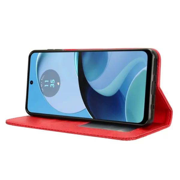 BUSINESS Peňaženkový kryt pre Motorola Moto G14 červený