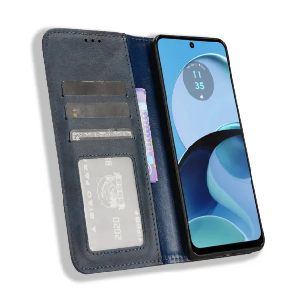 BUSINESS Peňaženkový kryt pre Motorola Moto G14 modrý