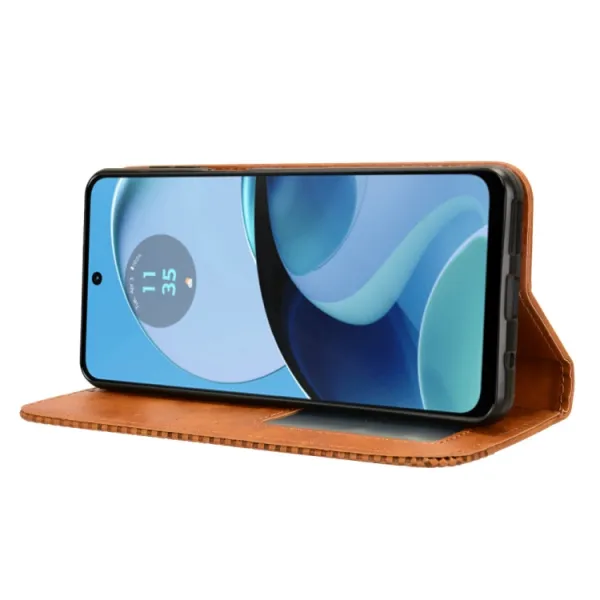 BUSINESS Peňaženkový kryt pre Motorola Moto G14 hnedý