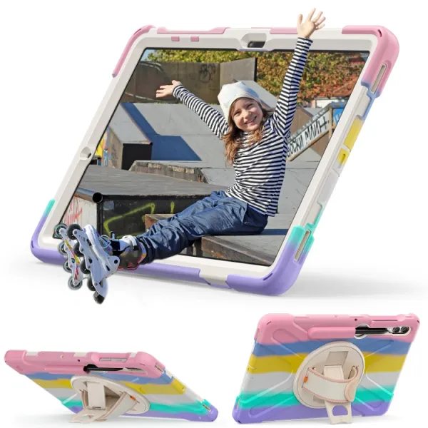 SOLID Odolný kryt pre Samsung Galaxy Tab S9+ / S10+ RAINBOW