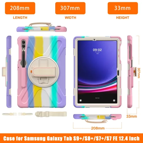 SOLID Odolný kryt pre Samsung Galaxy Tab S9+ / S10+ RAINBOW