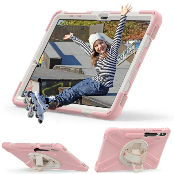 SOLID Odolný kryt pre Samsung Galaxy Tab S9+ / S10+ svetloružový